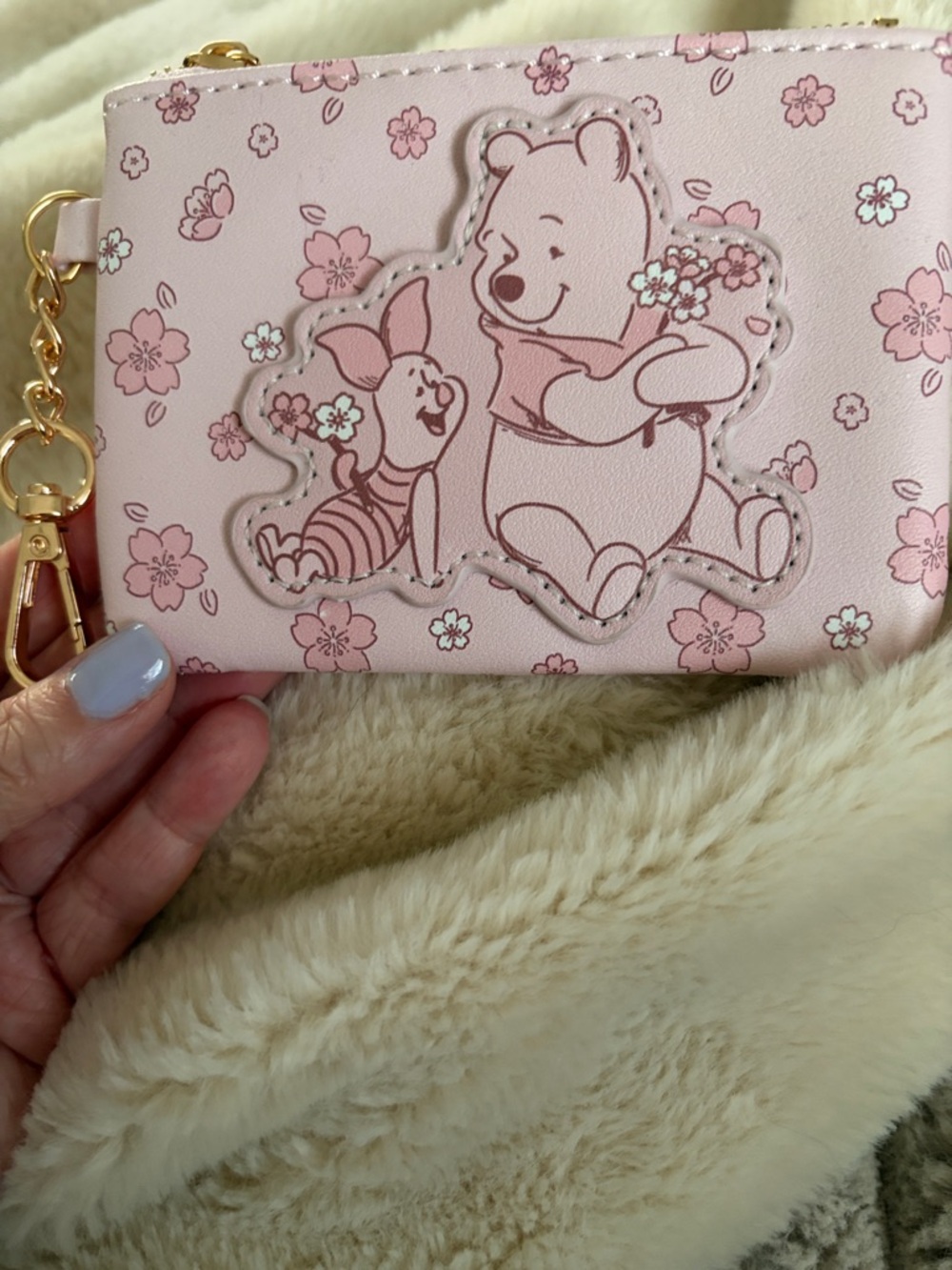Pink Winnie the Pooh & Piglet Cherry Blossom Wristlet